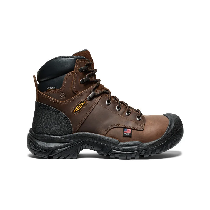 Warm winter boots for men with thermal insulation-Men's Mt Vernon II 6" Waterproof Boot (Steel Toe)  |  Dark Earth/Black