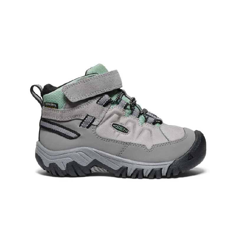 Comfortable boots for men with heavy-duty leather finish-Little Kids' Targhee IV Waterproof Hiking Boot  |  Alloy/Granite Green