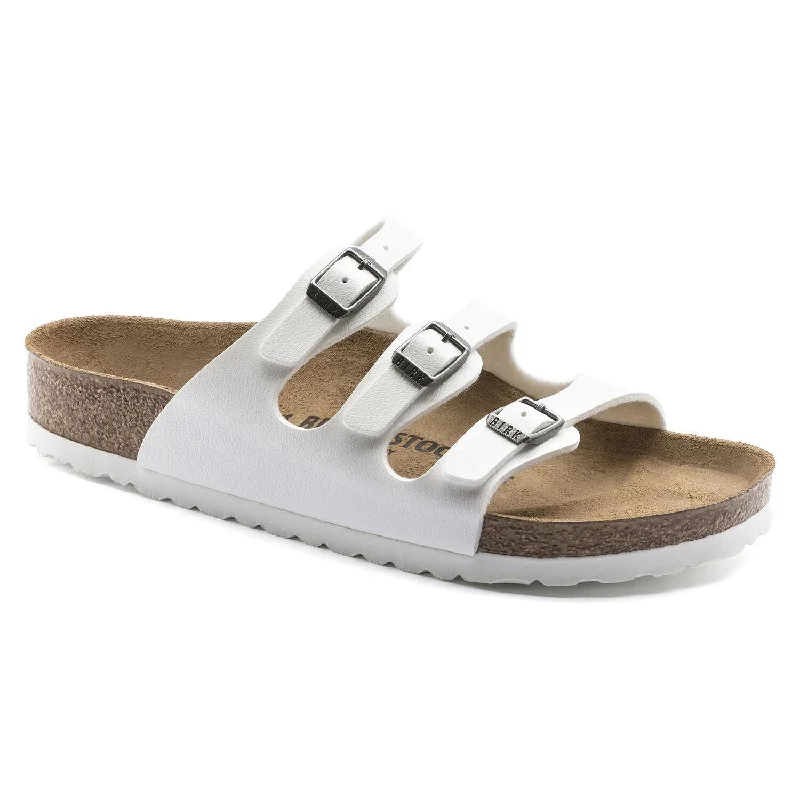 sandals with comfortable footbed for beach walksBirkenstock Florida BS White