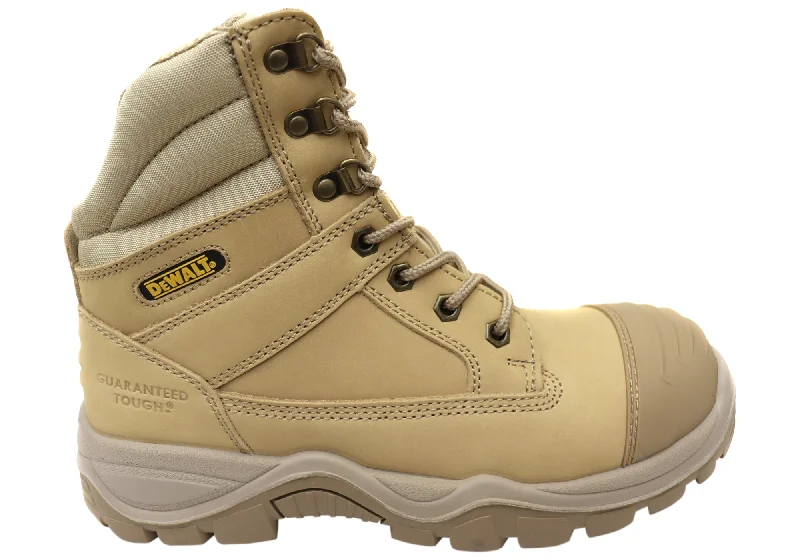 Durable hiking boots for women with cushioned heel-DeWALT PROComfort Toner Mens Side Zip Leather Safety Boots