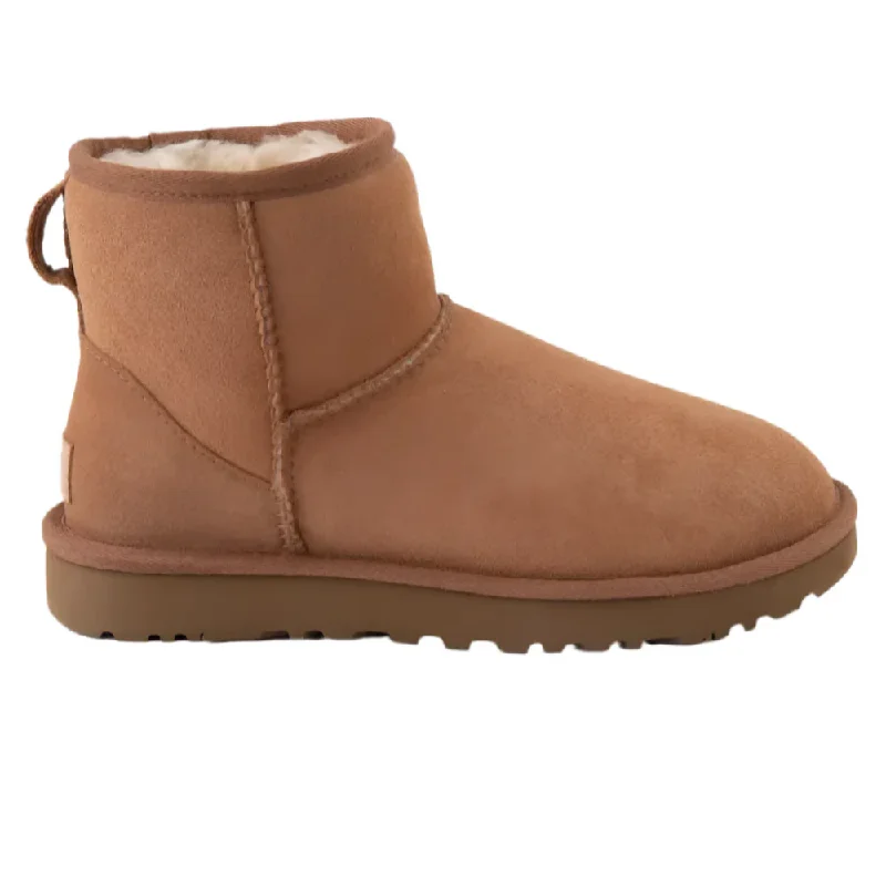 Comfortable snow boots for men with anti-slip tread-Ugg Women's Classic Mini II Suede Boot Chestnut