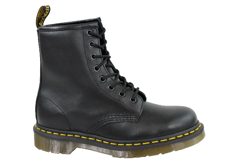 Stylish lace-up boots for women with high-top design-Dr Martens 1460 Black Nappa Leather Lace Up Comfortable Unisex Boots