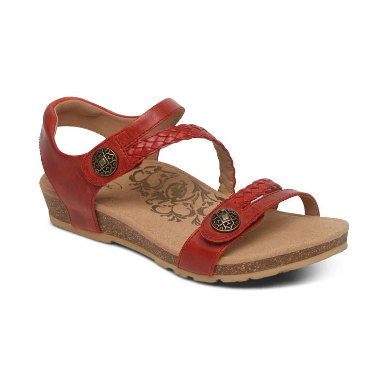 sandals with adjustable heel straps for better fitJillian Braided Quarter Strap Sandal Red