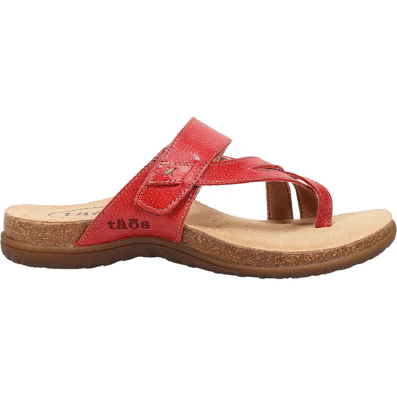 sandals with trendy strappy designsWomen's Taos Perfect True Red Leather