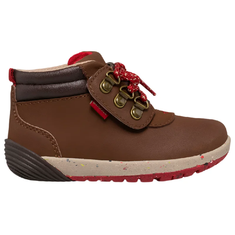 Comfortable boots for women with rubberized heel-Merrell Toddler Boys Bare Steps Boot 2.0 Brown Suede