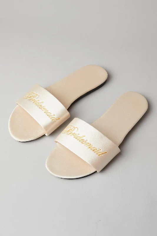 slippers for men with extra comfort for long hours of wear-Slippers for small sizes-Nude Bridesmaid Slippers