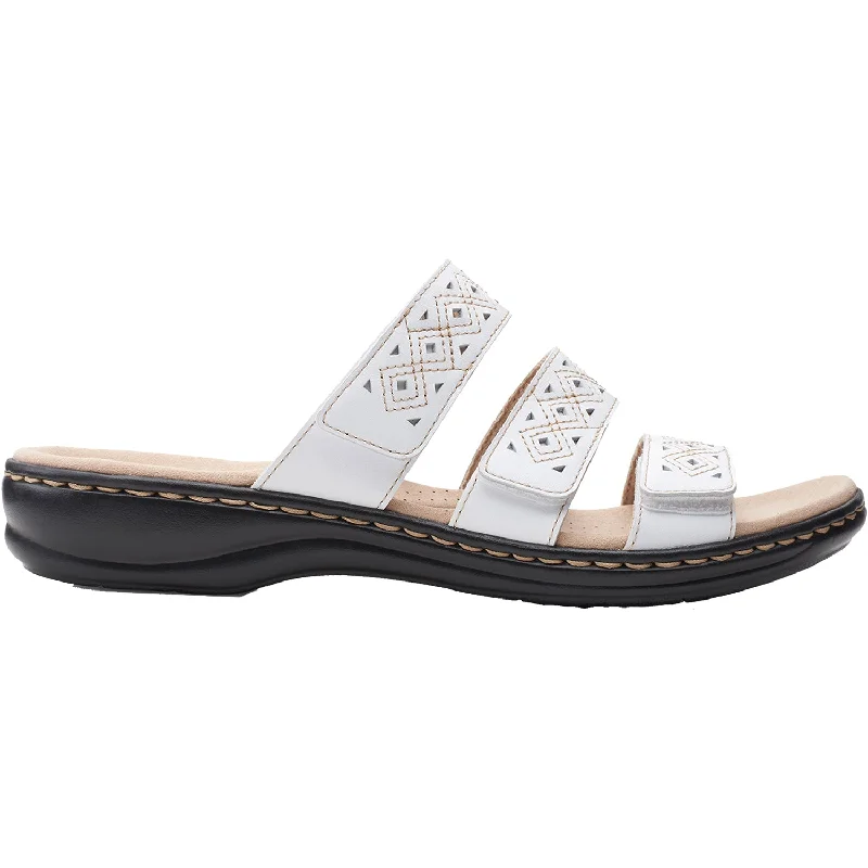 sandals with adjustable buckles for perfect fitWomen's Clarks Leisa Spice White Leather