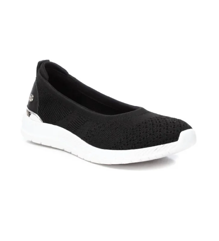 Flats for outdoor events with slip-on design-Flats with trendy texture-Women's Ballet Flats Shoes In Black