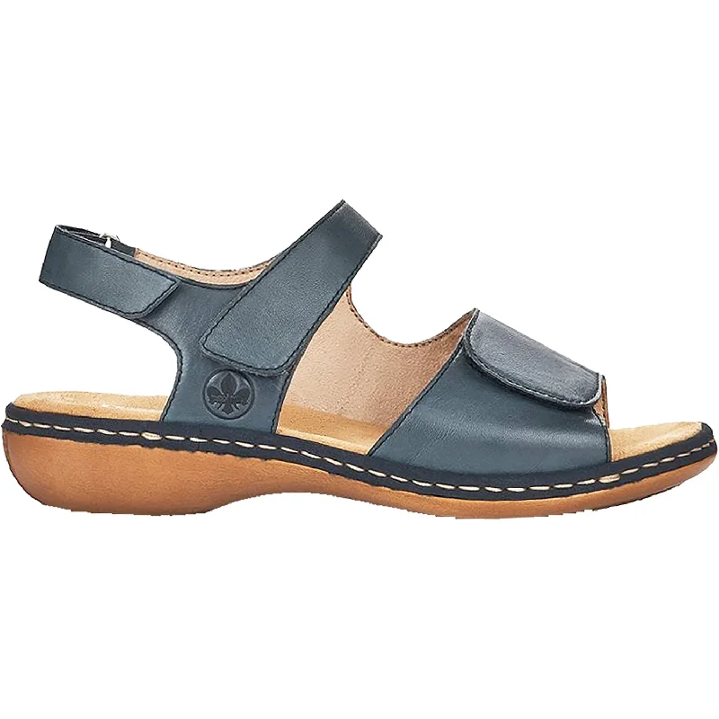 sandals with footbed for extra supportWomen's Rieker 659G0-14 Regina G0 Navy Leather