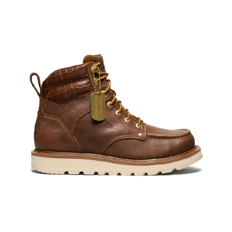 Durable boots for men with tough rubber sole-Men's Cincinnati 6" Boot (Soft Toe) x Noon Goons   |  Leather Brown/Off White