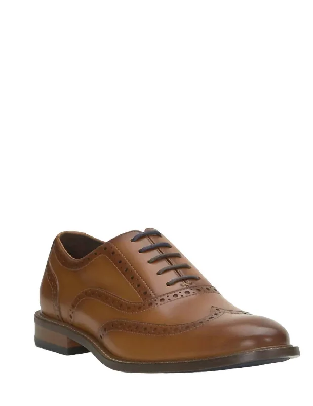 comfortable formal Oxford shoes for women -Oxfords Country StyleLazzarp Wingtip Oxford Shoe In Cognac