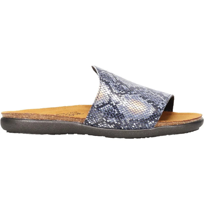 sandals for summer festivalsWomen's Naot Skylar Navy Python Leather