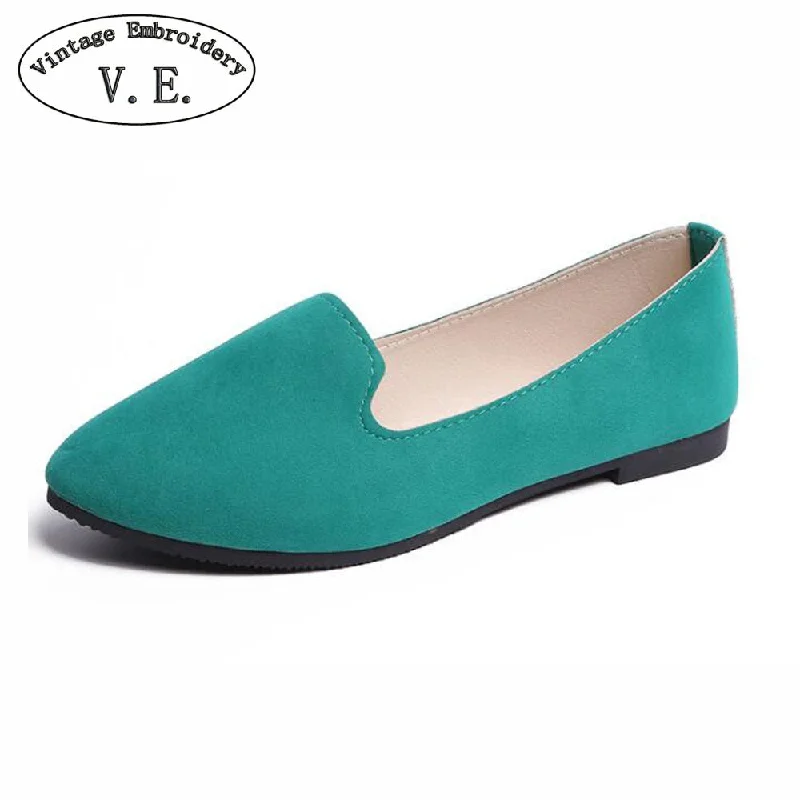 Flats with bow tie detail for added femininity-Flats with durable fit-Plus Size Shoes Women Flats Candy Color Woman Loafers Spring Autumn Flat Shoes Women Zapatos Mujer Summer Shoes Size35-43