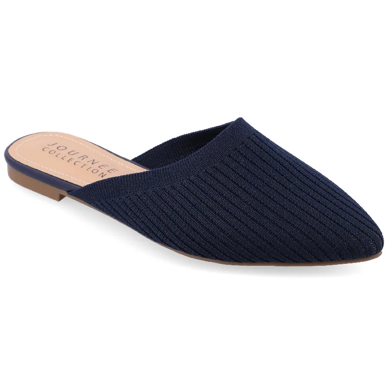 Flats for women with a slip-on design for convenience-Flats for easy fit-Journee Collection Women's Wide Width Aniee Mule Flats