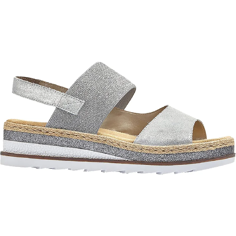 sandals for women with easy-to-adjust fitWomen's Rieker V7982-90 Regina 82 Silver Suede