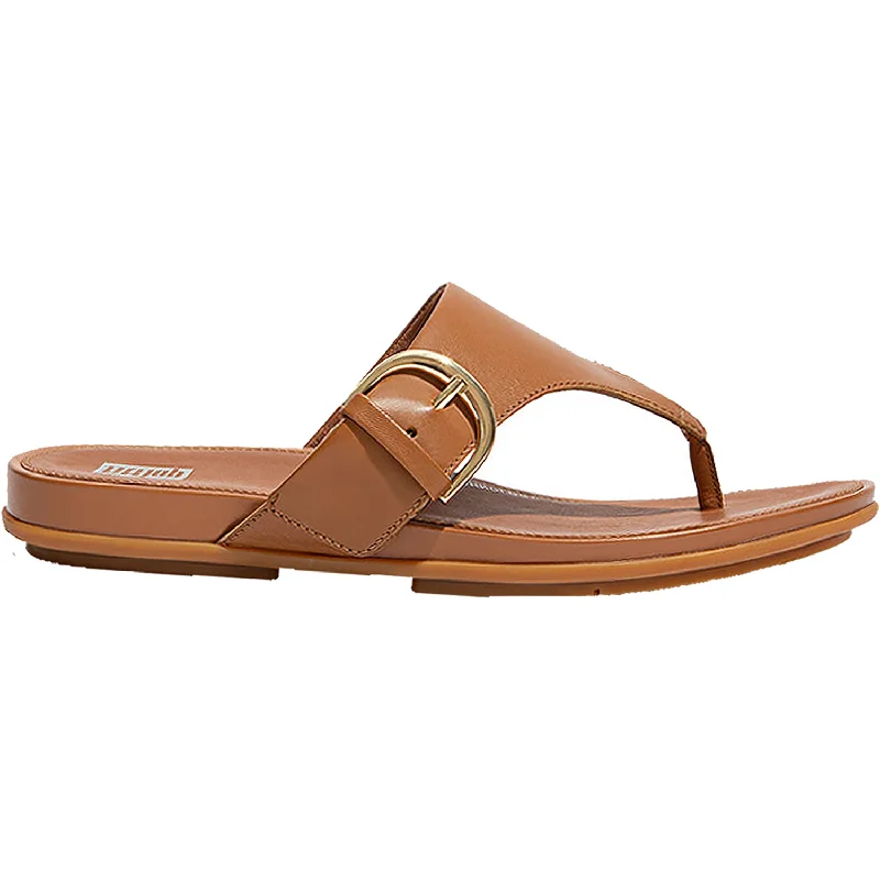 sandals for stylish walks with elegant strapsWomen's FitFlop Graccie Toe-Post Light Tan Leather