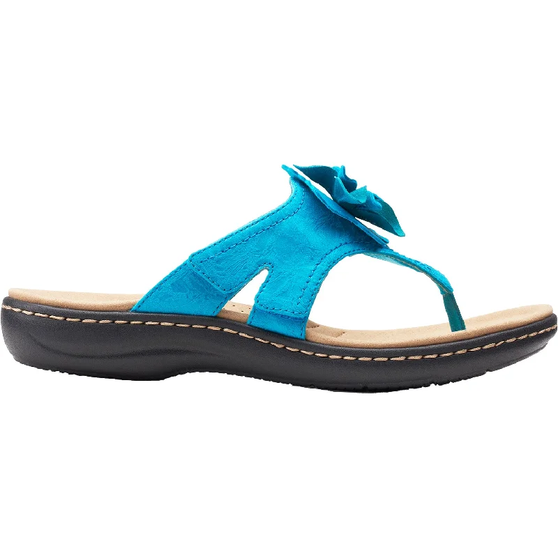 sandals for men with minimalist leather designWomen's Clarks Laurieann Gema Turquoise Leather/Synthetic