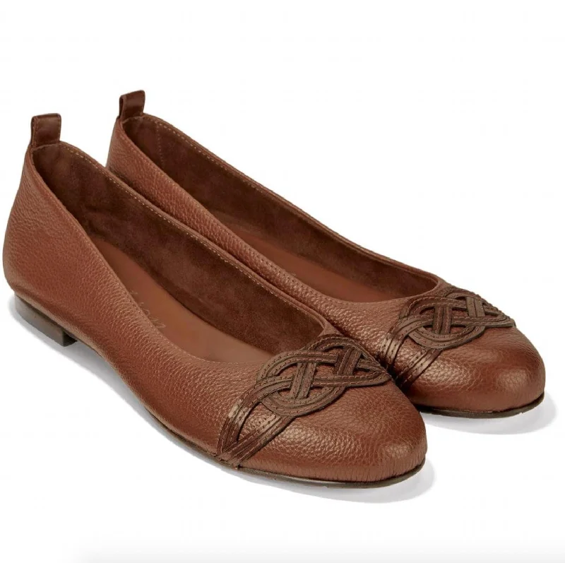 Flats with chic wrap-around detail for a unique style-Flats with premium fit-Brigit Flats In Bourbon