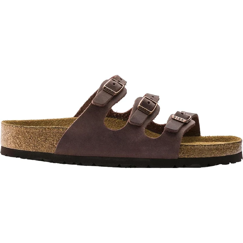 sandals for walking on the sandWomen's Birkenstock Florida Habana Oiled Leather