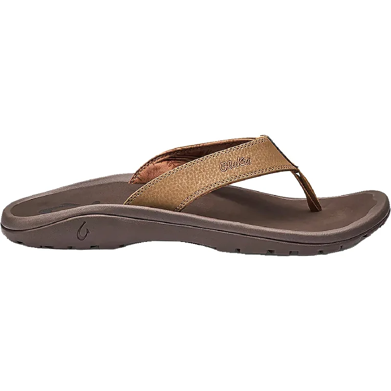 sandals with unique woven pattern for extra styleMen's OluKai Ohana Tan/Dark Java Synthetic