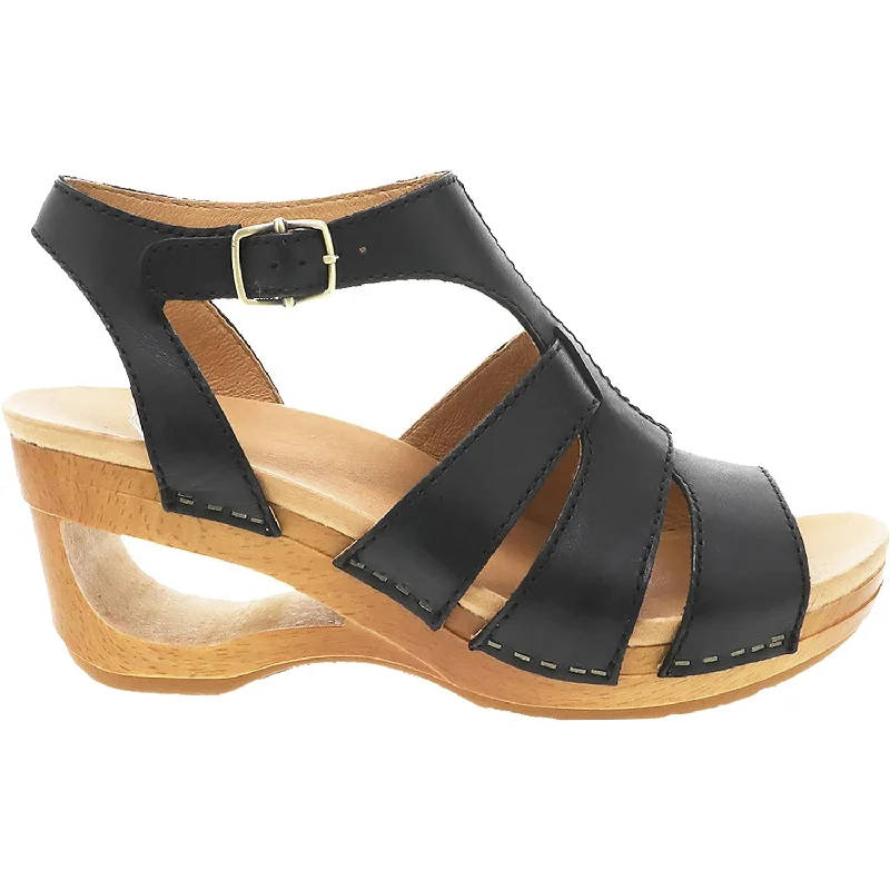 trendy sandals for summer fashionWomen's Dansko Trudy Black Waxy Calf Leather