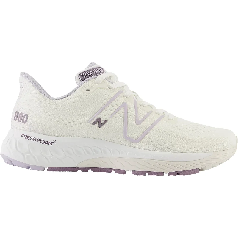 athletic shoes for women with padded heel for extra comfort-Athletic shoes with lightweight heelsWomen's New Balance W880U13 Fresh Foam X Sea Salt/Grey Violet Mesh