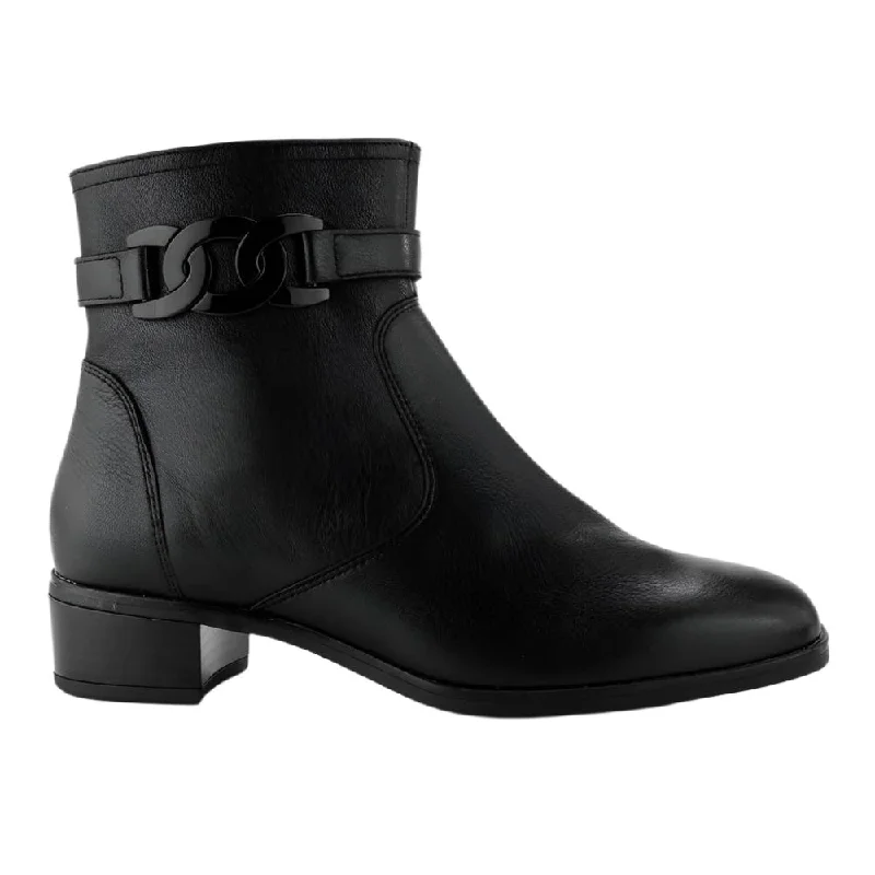 Fashionable boots for men with smooth leather finish-Ara Women's Grafton Zip Boot Black Calf