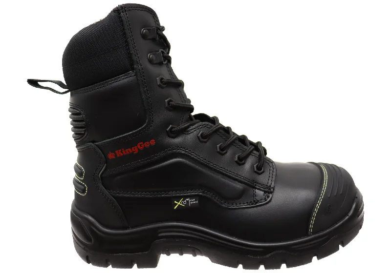 Comfortable high-top boots for women with padded collar-KingGee Mens Phoenix 8Z Met Safety Work Boots