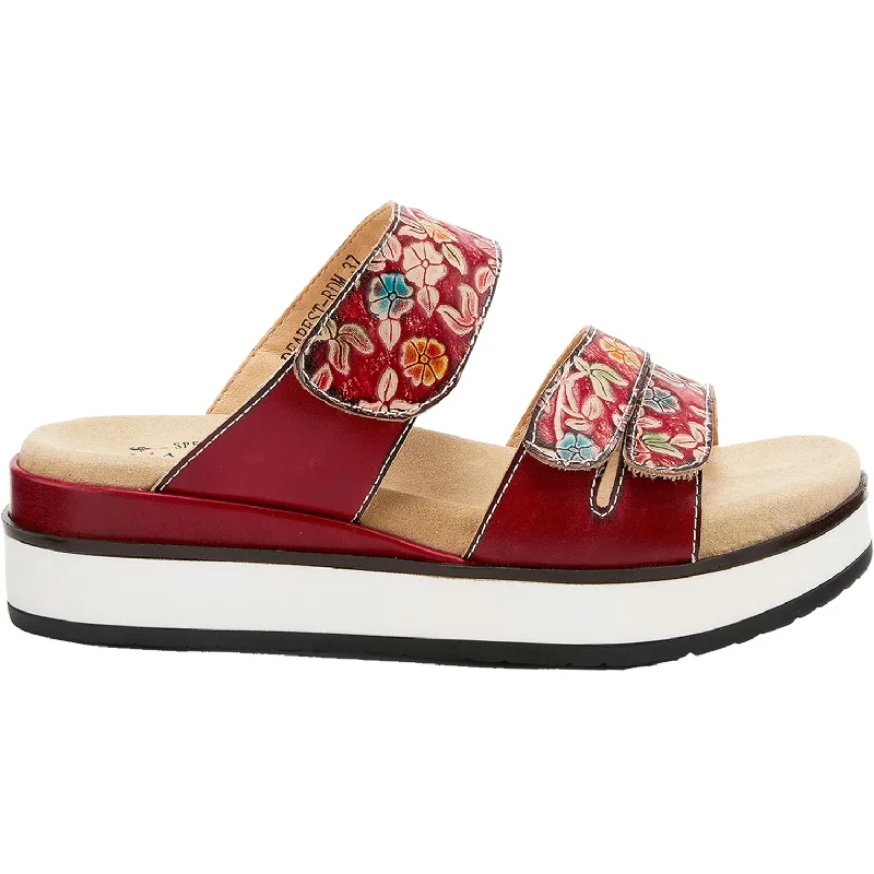 sandals with heel straps for secure fitWomen's L'Artiste by Spring Step Dearest Red Multi Leather