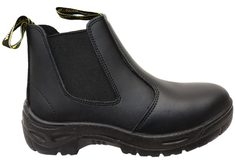 Trendy boots for women with bold stitching detail-Woodlands Mens Foreman Comfortable Leather Safety Boots