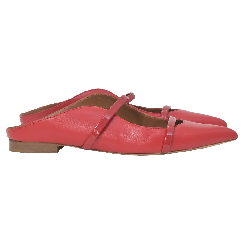 Flats for casual wear with fun tropical designs-Flats for high fit-Malone Souliers Maureen Slip-On Flats in Red Leather