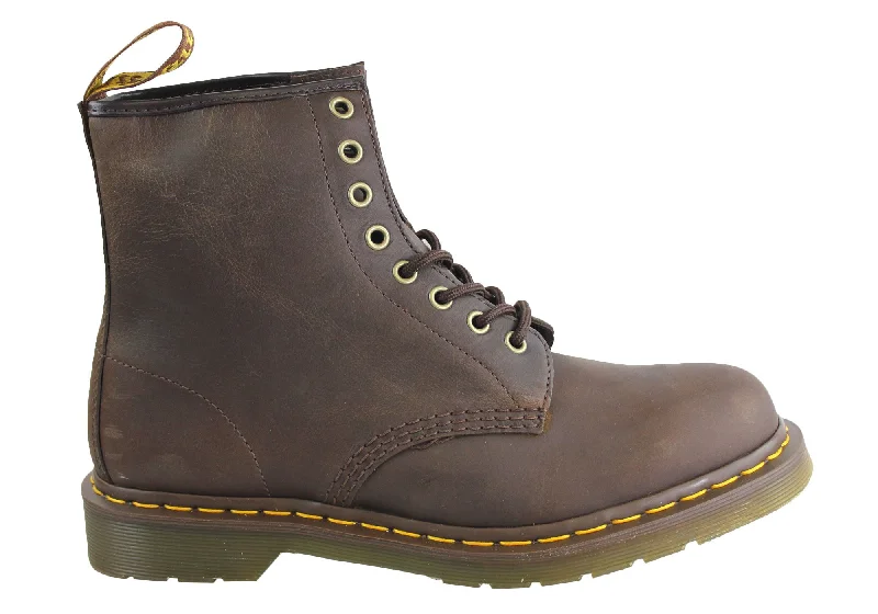 Comfortable leather boots for men with minimal design-Dr Martens 1460 8 Up Gaucho Crazy Horse Unisex Boots