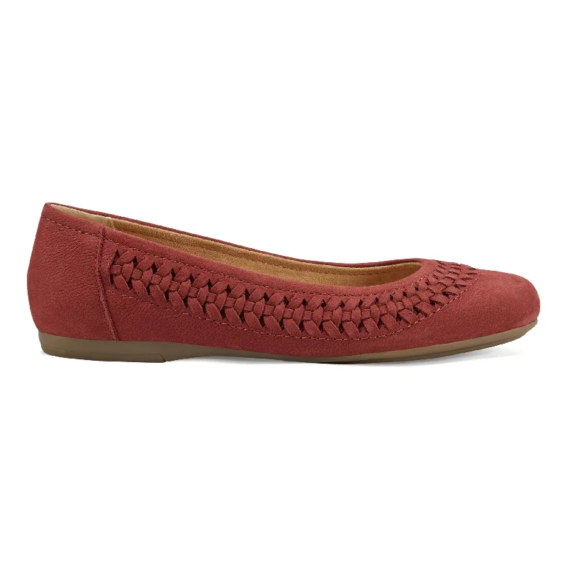 Stylish flats with clear material for a futuristic appearance-Flats for college students-Jett Woven Round Toe Slip-on Dress Flats