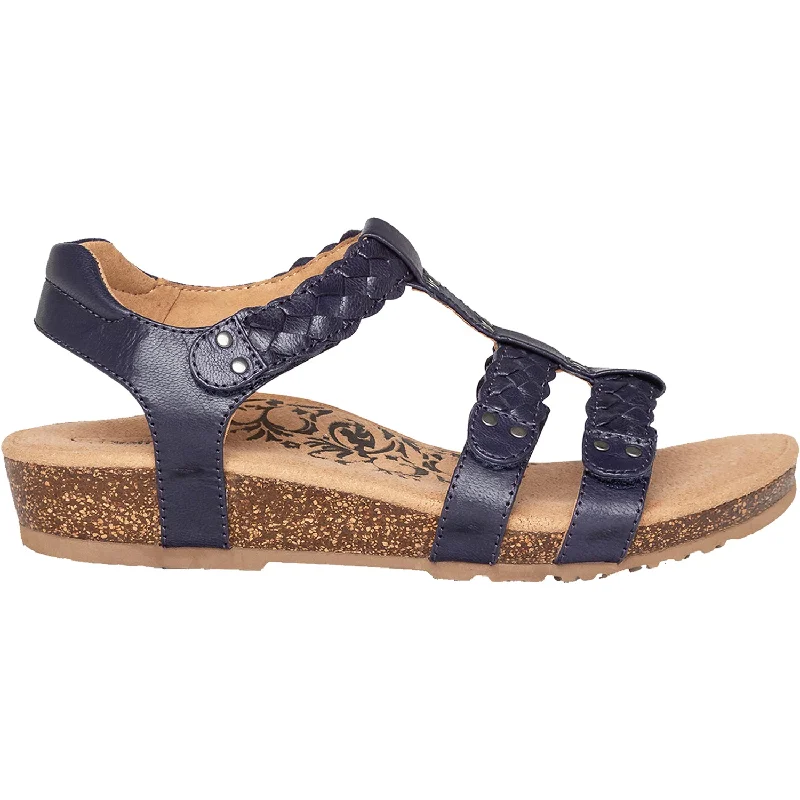 sandals for women with embellished details for glamourWomen's Aetrex Reese Navy Leather