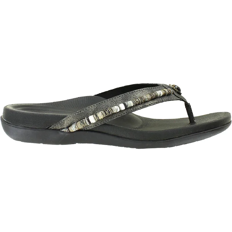 sandals for kids with easy straps for quick wearWomen's Aetrex Hazel Pewter Synthetic