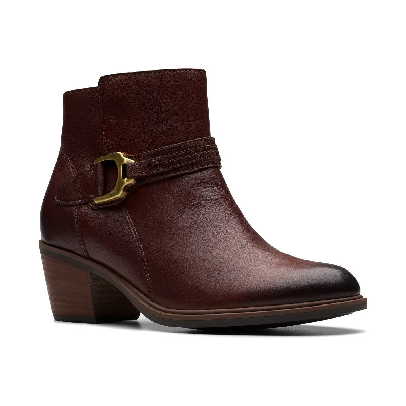 Fashionable wedge ankle boots for women with buckle accents-Neva Buckle