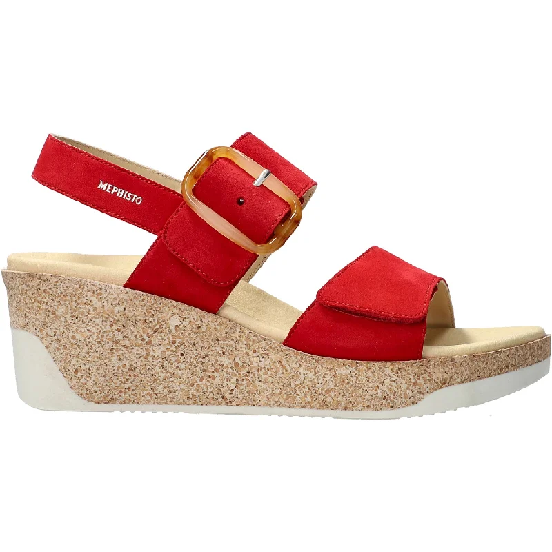 sandals for kids with durable solesWomen's Mephisto Giulia Scarlet Suede