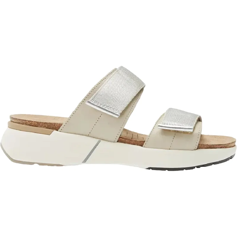 sandals for both comfort and style at summer eventsWomen's Naot Calliope Soft Ivory/Soft Silver/Silver Grey Leather