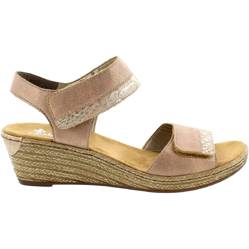 sandals for beach outings with durable materialWomen's Rieker 62470-31 Rose/Ginger Synthetic