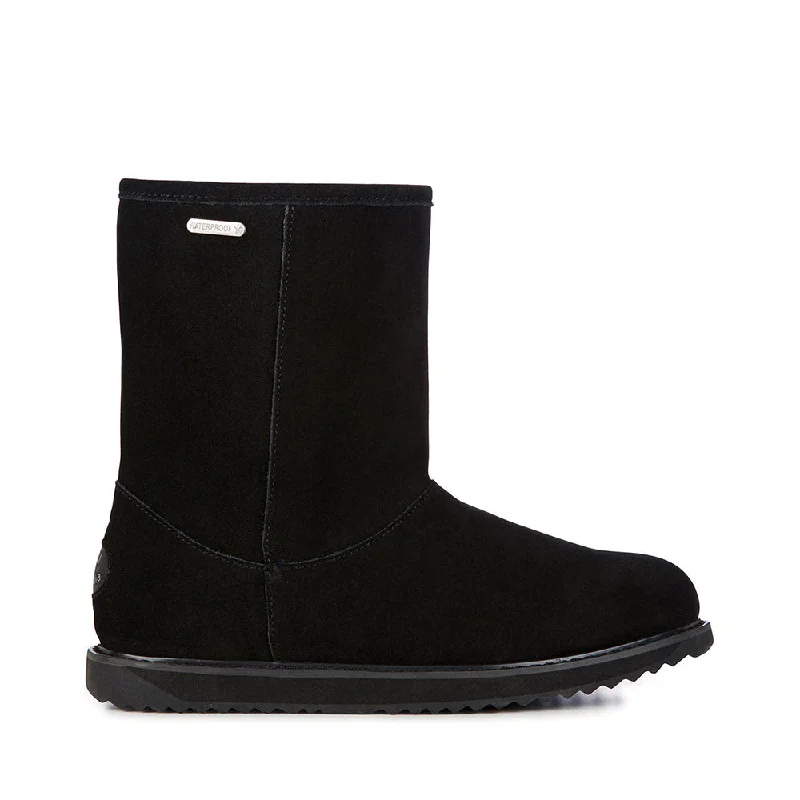 Stylish boots for women with soft leather and fur trim-Emu Australia Paterson Classic Lo Black