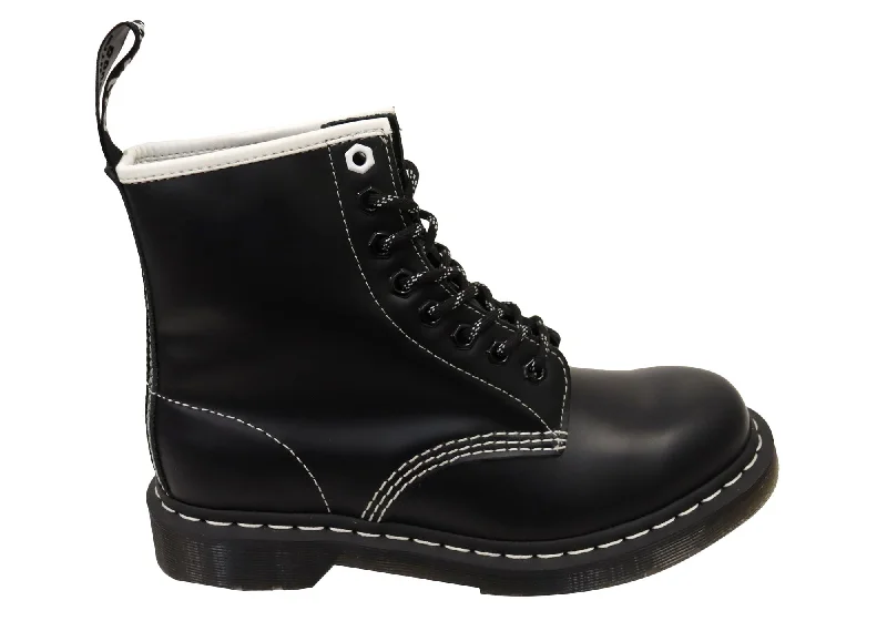 Stylish lace-up boots for women with tall shaft-Dr Martens 1460 Disrupt Smooth Leather Lace Up Unisex Boots