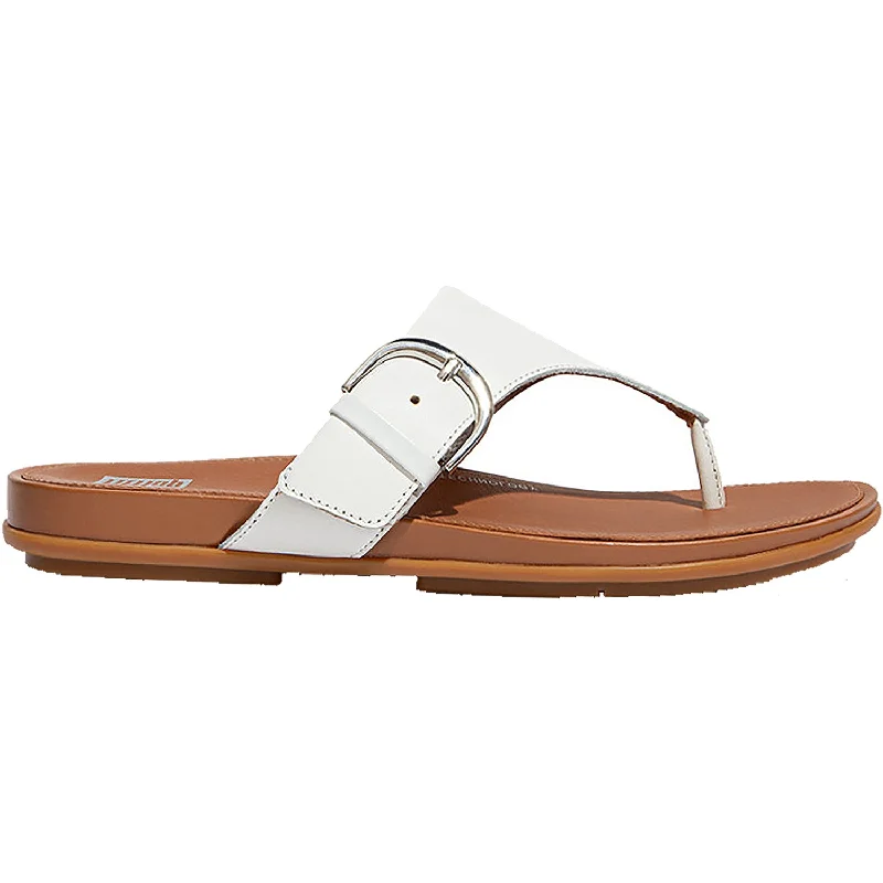 sandals for casual beach days with stylish designWomen's FitFlop Graccie Toe-Post Urban White Leather