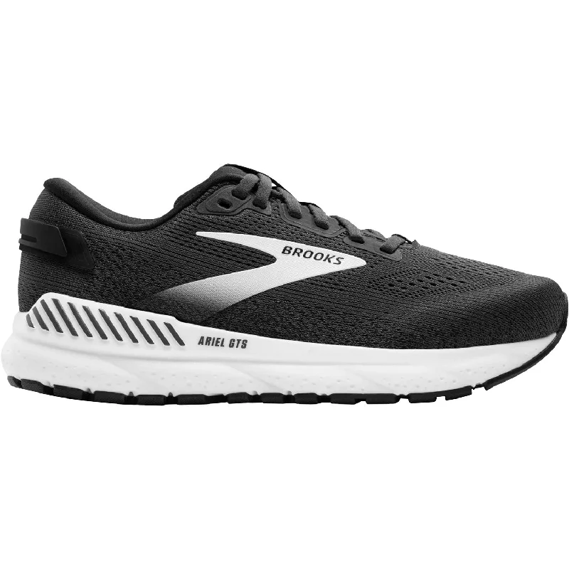 athletic shoes for men with carbon rubber sole for enhanced traction-Athletic shoes with padded outsolesWomen's Brooks Ariel GTS 24 Ebony/Black/White Mesh