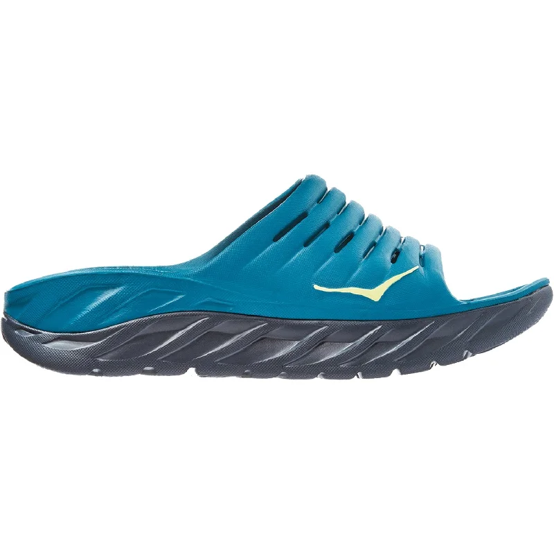 sandals with cushioned insole for long-lasting comfortMen's Hoka One One Ora Recovery Slide Blue Coral/Butterfly EVA