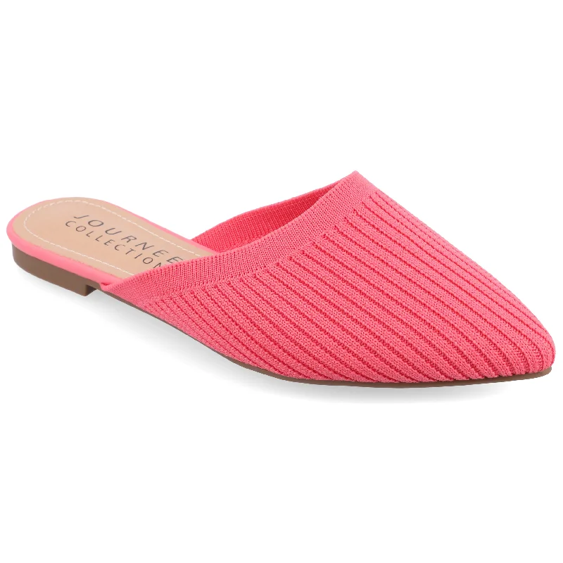 Flats with warm, soft lining for cold weather-Flats for statement fit-Journee Collection Women's Aniee Mule Flats