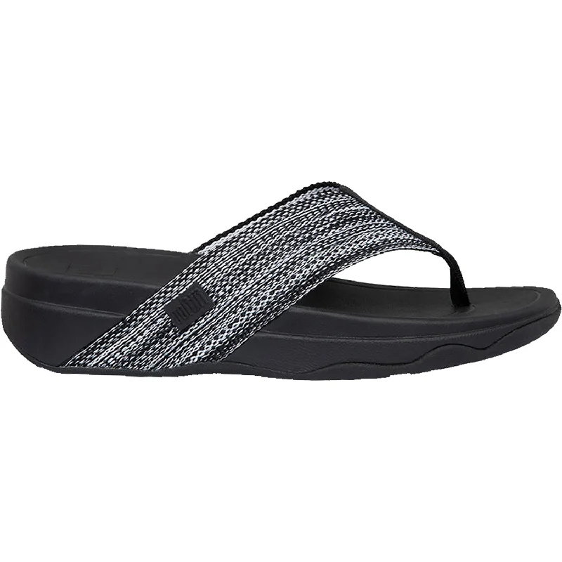 sandals with fashionable braided straps for added charmWomen's FitFlop Surfa All Black Fabric