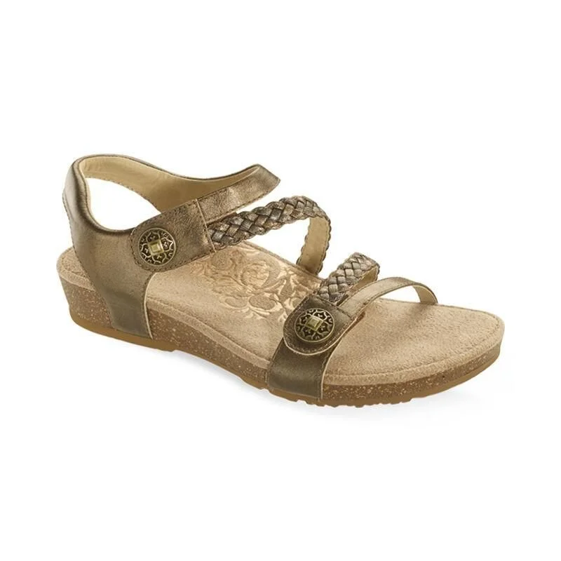 sandals for relaxed summer days with flexible fitJillian Braided Quarter Strap Bronze