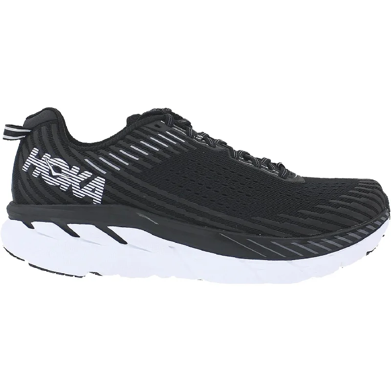 athletic shoes for women with full-length cushioned footbed for comfort-Athletic shoes for weekend sportsMen's Hoka One One Clifton 5 Black/White Mesh