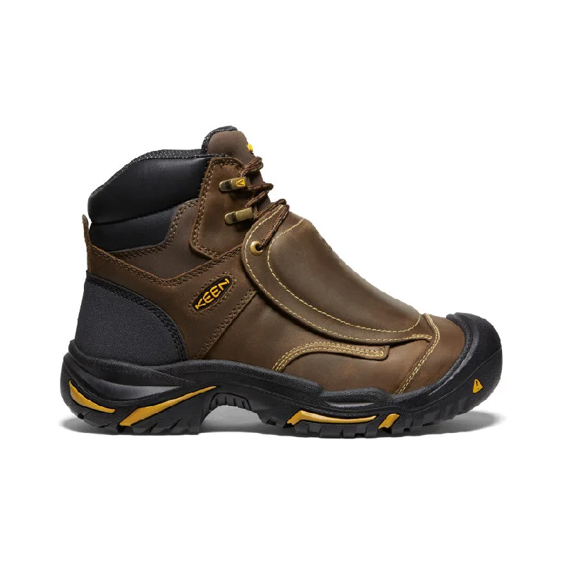 Insulated winter boots for men with thermal lining-Men's Mt Vernon 6" MET Waterproof Boot (Steel Toe)  |  Cascade Brown