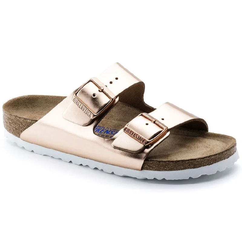 sandals with elegant straps for stylish lookArizona Metallic Soft Footbed Leather